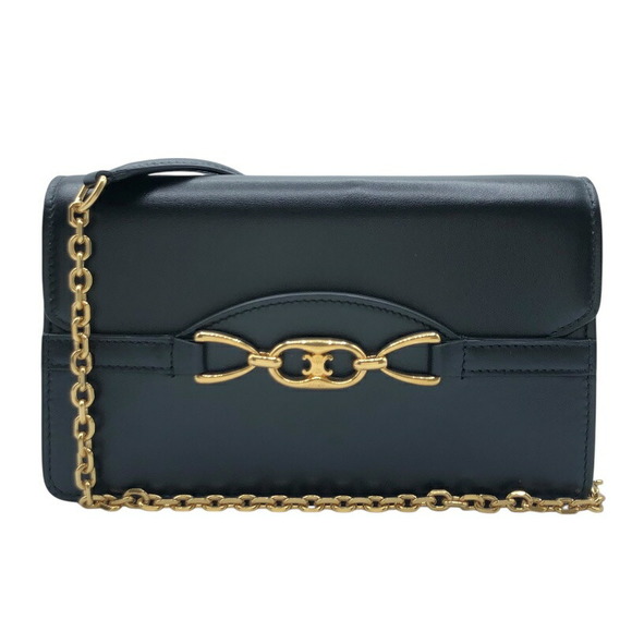 Celine Triomphe Chain Wallet Calf Black - Picture 1 of 9